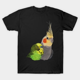 Nymph Cockatoo and Striped Parakeet T-Shirt